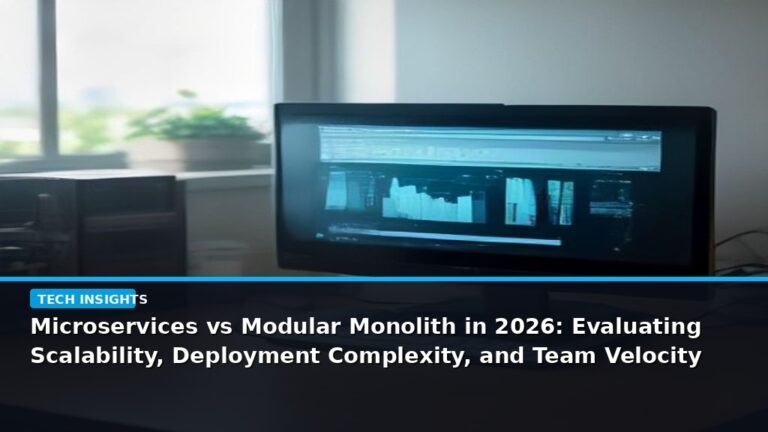 Microservices vs Modular Monolith in 2026: Evaluating Scalability, Deployment Complexity, and Team Velocity Trade-offs - editorial cover photograph