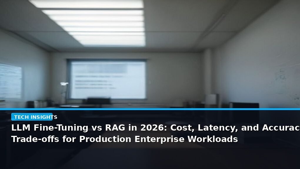 LLM Fine-Tuning vs RAG in 2026: Cost, Latency, and Accuracy Trade-offs for Production Enterprise Workloads - editorial cover photograph