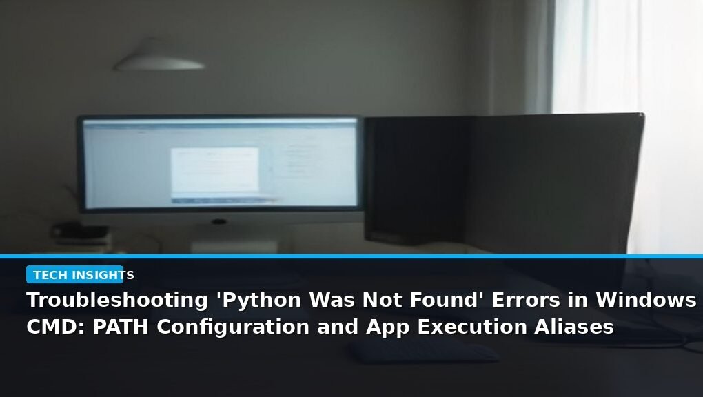 Troubleshooting 'Python Was Not Found' Errors in Windows CMD: PATH Configuration and App Execution Aliases - editorial cover photograph