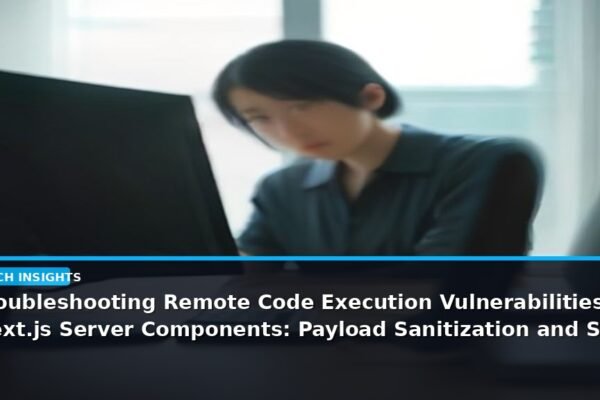 Troubleshooting Remote Code Execution Vulnerabilities in Next.js Server Components: Payload Sanitization and Secure Deserialization