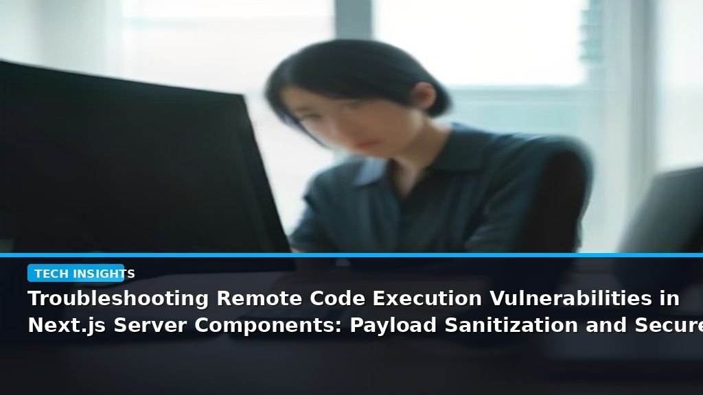 Troubleshooting Remote Code Execution Vulnerabilities in Next.js Server Components: Payload Sanitization and Secure Deserialization - editorial cover photograph