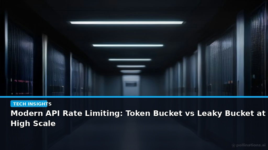 Modern API Rate Limiting: Token Bucket vs Leaky Bucket at High Scale - editorial cover photograph