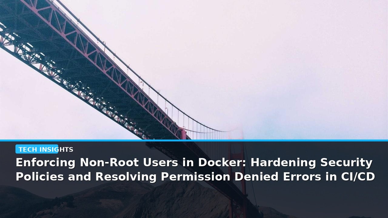 Enforcing Non-Root Users in Docker: Hardening Security Policies and Resolving Permission Denied Errors in CI/CD Pipelines - editorial cover photograph