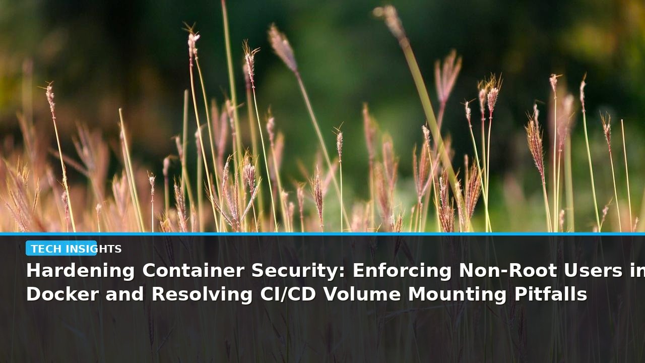 Hardening Container Security: Enforcing Non-Root Users in Docker and Resolving CI/CD Volume Mounting Pitfalls - editorial cover photograph