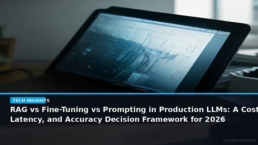 RAG vs Fine-Tuning vs Prompting in Production LLMs: A Cost, Latency, and Accuracy Decision Framework for 2026 - editorial cover photograph